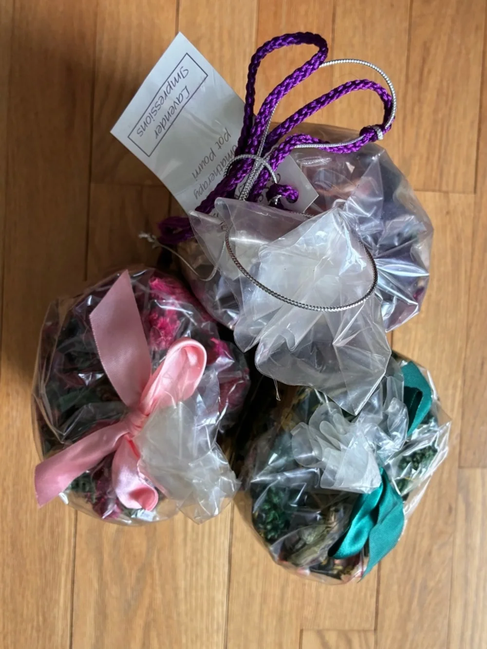 Potpourri Bags, 3 Sealed Bags, New Vintage, Wildflowers, Rose, Lavender